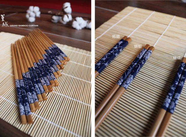 【篁城竹筷】印花系列竹筷子〔籃底三姊妹:蜻蜓+蝴蝶+紙鶴竹筷〕台灣製/環保筷/筷子/竹筷/伴手禮/婚禮