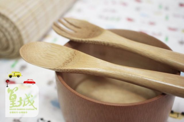 純天然竹製【兒童餐具匙叉組】含湯匙、兒童叉