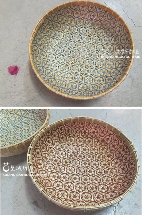 〔星-雙層竹編籃〕傳統傳藝品，實用水果籃、點心盤，當家飾、收納籃