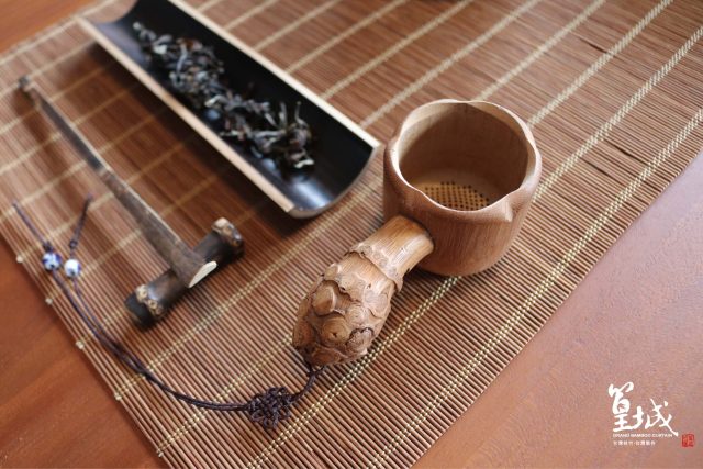 【篁城竹簾】台灣茶道用品〔竹根手柄茶濾〕茶蓆/中日式茶道專用濾茶器，過濾茶葉